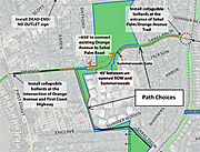 map of Orange Ave proposed trail choices
