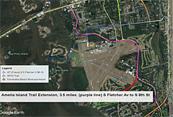 map of Amelia Island Trail planned extension