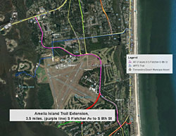 map of Amelia Island Trail planned extension